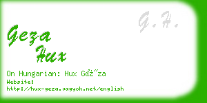 geza hux business card
